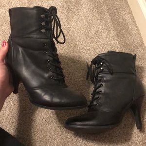 Black Faux Leather Booties